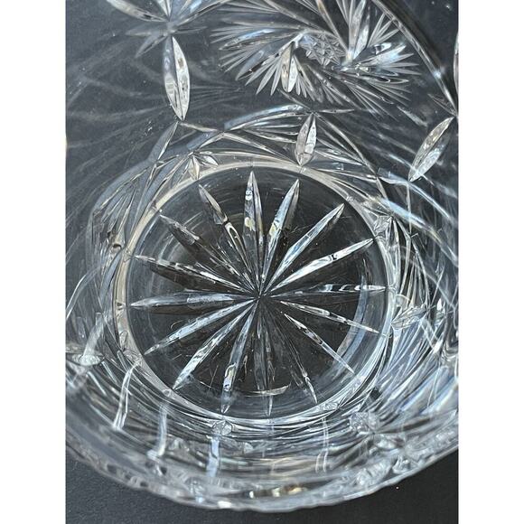 Vtg. Cut Crystal Ice Bucket Whirling Pinwheel Star Of David Cocktail Barware - Picture 9 of 11